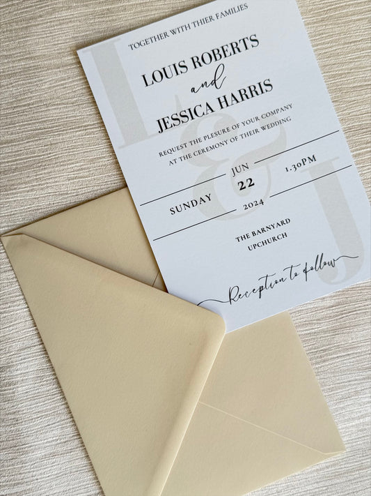Monogram Elegant Wedding Invitations