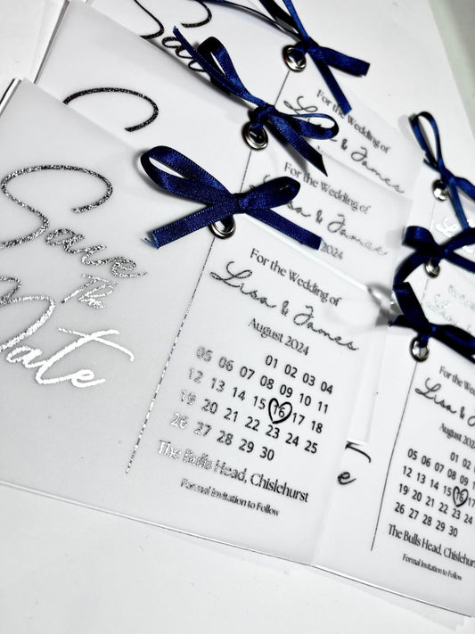 Vellum save the date, calendar save the date