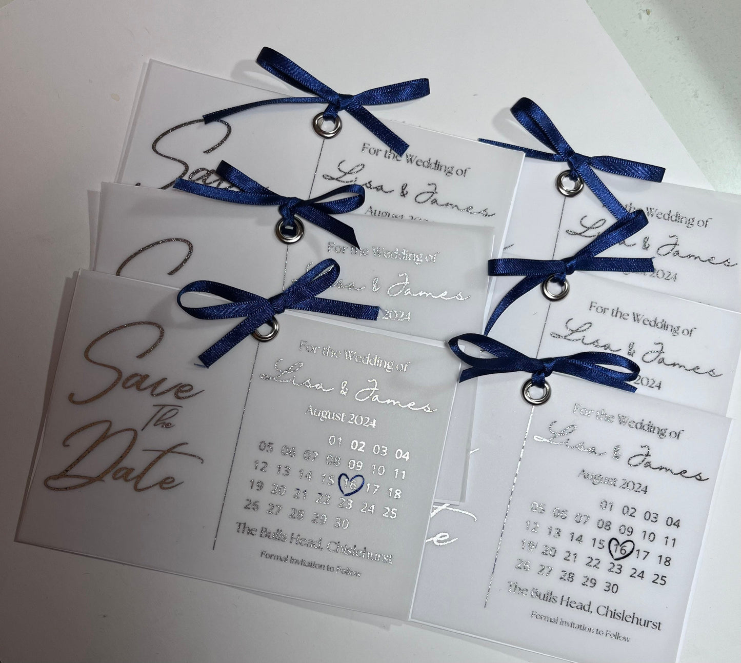 Vellum save the date, calendar save the date
