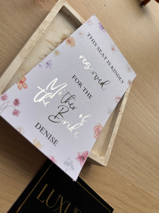 Floral Foil Reserve seating Tags